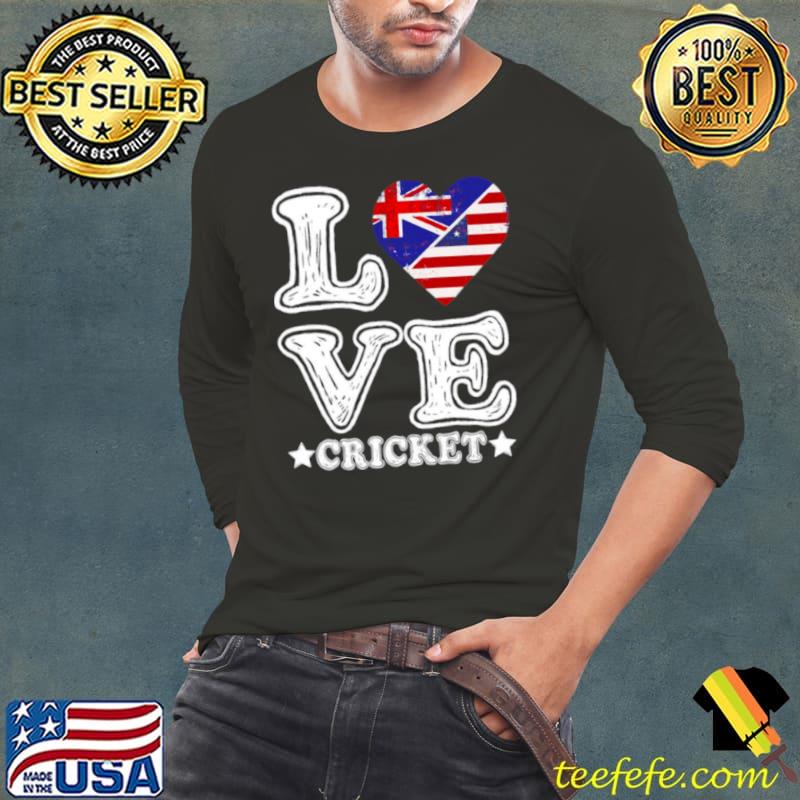 I Love America And Australia Loves Cricket Shirt Long Sleeve Tee I Love America And Australia Loves Cricket Shirt Long Sleeve Tee