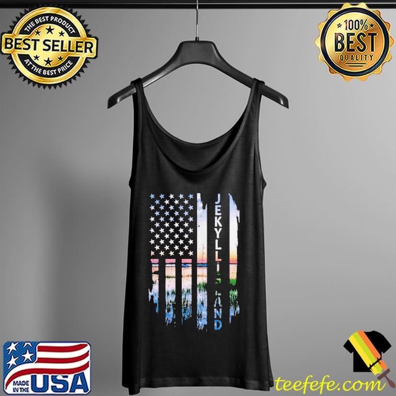 Jekyll Island Georgia Summer Sunset American Flag Patriotic Shirt Tank Top Jekyll Island Georgia Summer Sunset American Flag Patriotic Shirt Tank Top
