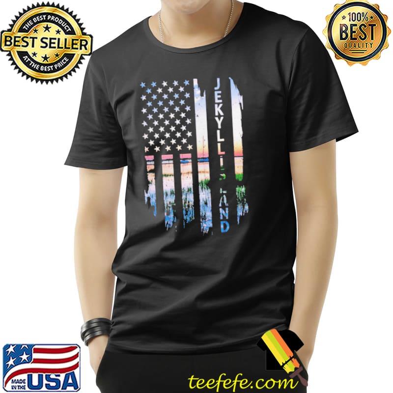 Jekyll Island Georgia Summer Sunset American Flag Patriotic Shirt Unisex Jekyll Island Georgia Summer Sunset American Flag Patriotic Shirt Unisex