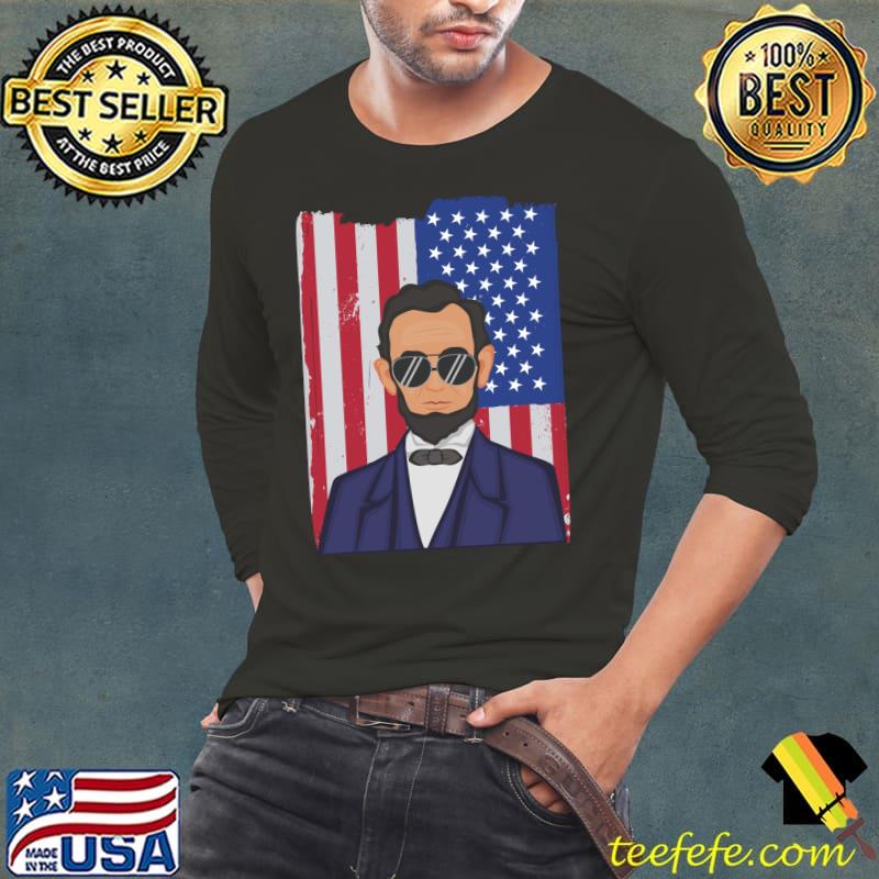 July 4th USA Patriotic America Lincoln T-Shirt Long Sleeve Tee July 4th USA Patriotic America Lincoln T-Shirt Long Sleeve Tee