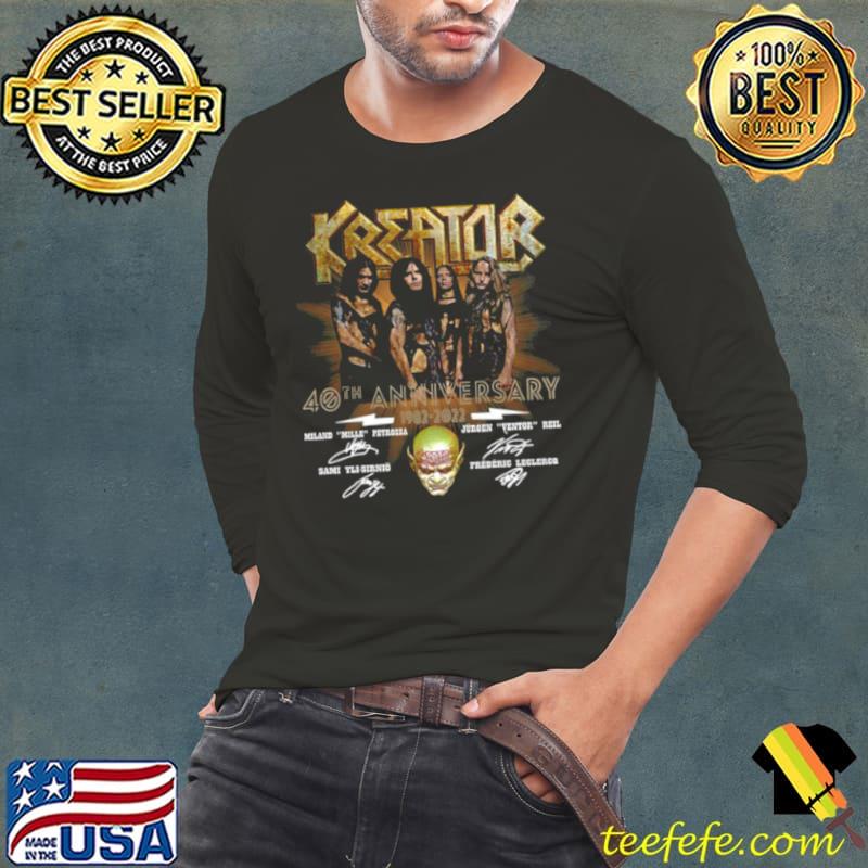 Kreator 40th anniversary 1982 2022 signatures thank you for the memories Long Sleeve Tee Kreator 40th anniversary 1982 2022 signatures thank you for the memories Long Sleeve Tee