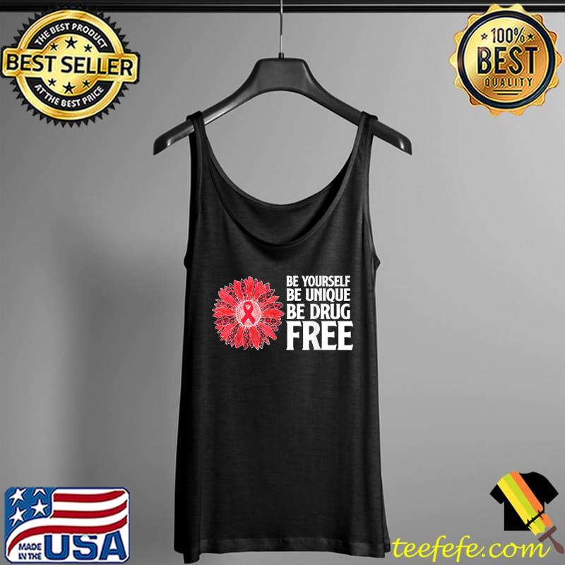 Leopard Sunflower Red Ribbon Week Awareness 2021 Be Yourself T Shirt Tank Top Leopard Sunflower Red Ribbon Week Awareness 2021 Be Yourself T Shirt Tank Top