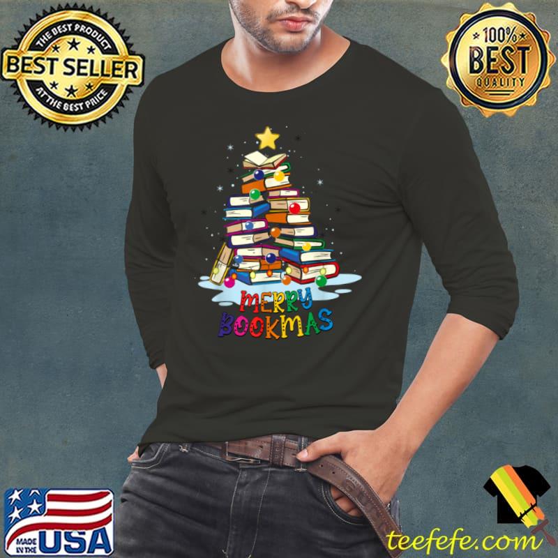 Librarian Book Lover Books Christmas Tree Merry Bookmas Xmas T Shirt Long Sleeve Tee Librarian Book Lover Books Christmas Tree Merry Bookmas Xmas T Shirt Long Sleeve Tee