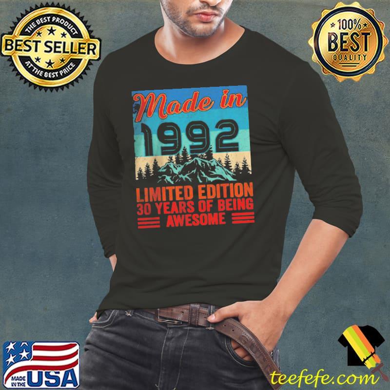 Made in 1992 limited edition 30 years of being awesome Long Sleeve Tee Made in 1992 limited edition 30 years of being awesome Long Sleeve Tee