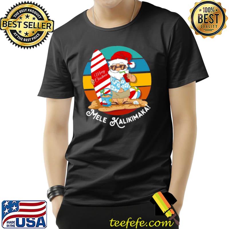 Mele Kalikimaka Retro Hawaiian Christmas Santa Surfing Beach Shirt Unisex Mele Kalikimaka Retro Hawaiian Christmas Santa Surfing Beach Shirt Unisex