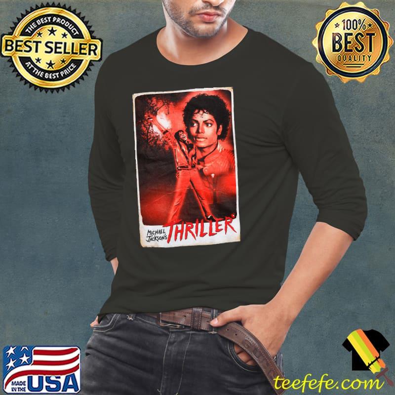 Michael Jackson Thriller Poster T-Shirt Long Sleeve Tee Michael Jackson Thriller Poster T-Shirt Long Sleeve Tee