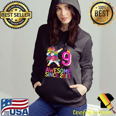 Nice 9 Years Old Unicorn Dabbing 9th Birthday Girl Unicorn Party T Shirt