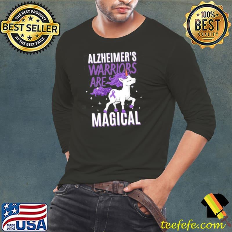 Nice Alzheimer's Warriors Are Magical Awareness Unicorn Shirt Long Sleeve Tee Nice Alzheimer's Warriors Are Magical Awareness Unicorn Shirt Long Sleeve Tee
