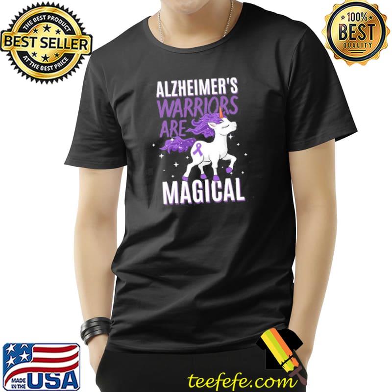 Nice Alzheimer's Warriors Are Magical Awareness Unicorn Shirt Unisex Nice Alzheimer's Warriors Are Magical Awareness Unicorn Shirt Unisex
