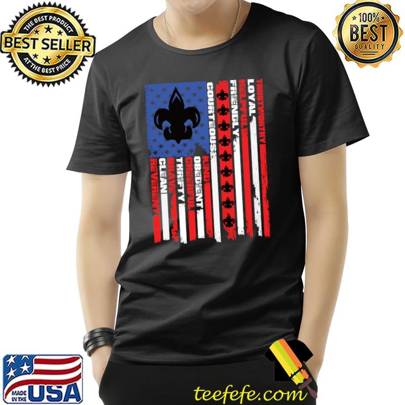 Nice Camping Hiking Scouting Vintage America Flag Scouting Law T-Shirt Unisex Nice Camping Hiking Scouting Vintage America Flag Scouting Law T-Shirt Unisex