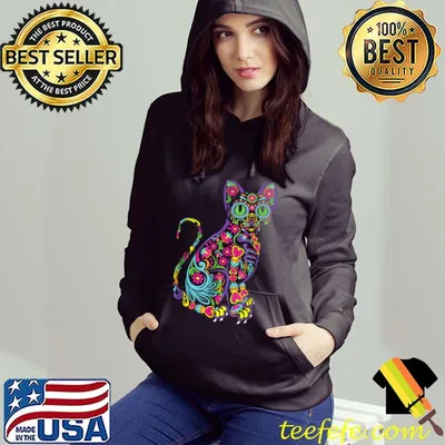 Nice Cat Sugar Skull Dia De Los Muertos Cute Mexican Day Of Dead T Shirt