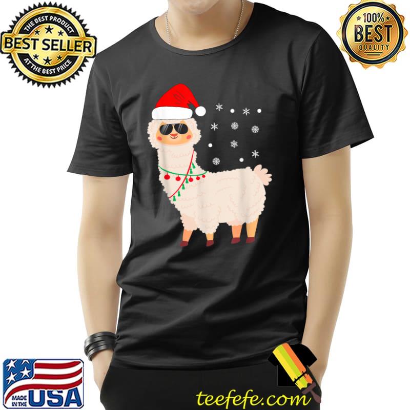Nice Christmas Llama Pajamas Alpaca In Santa Hat Kids Women Men T-Shirt Unisex Nice Christmas Llama Pajamas Alpaca In Santa Hat Kids Women Men T-Shirt Unisex