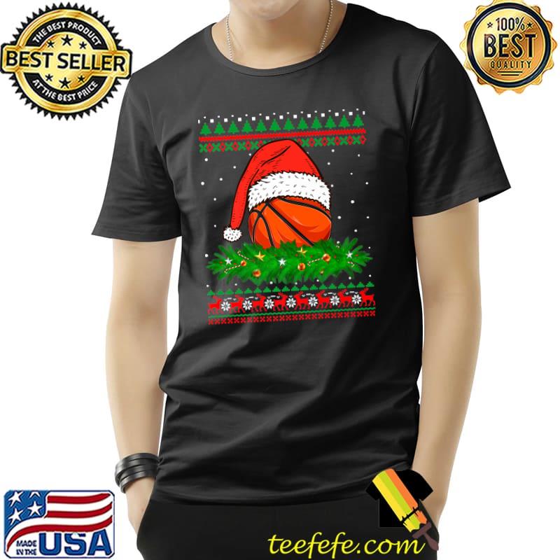 Nice Christmas Pajama Basketball Ball Lover Santa Hat Xmas Lights Premium T-Shirt Unisex Nice Christmas Pajama Basketball Ball Lover Santa Hat Xmas Lights Premium T-Shirt Unisex