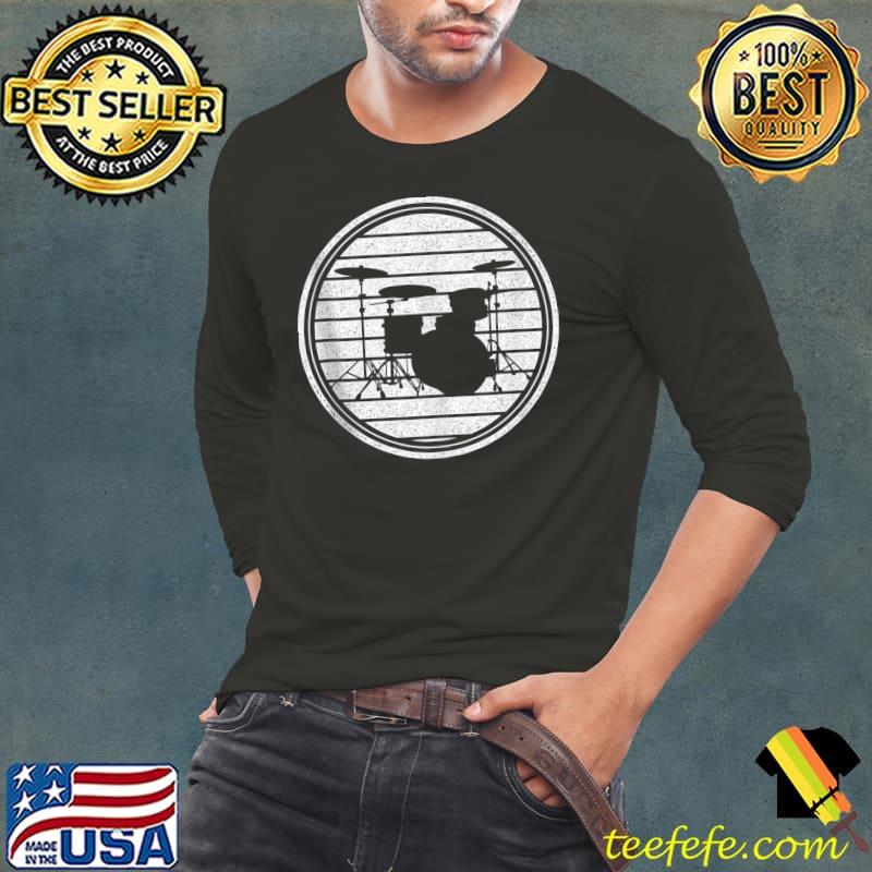 Nice Drummer Retro Graphic Drumset Drumming Musician Rock Band T- Long Sleeve Tee Nice Drummer Retro Graphic Drumset Drumming Musician Rock Band T- Long Sleeve Tee