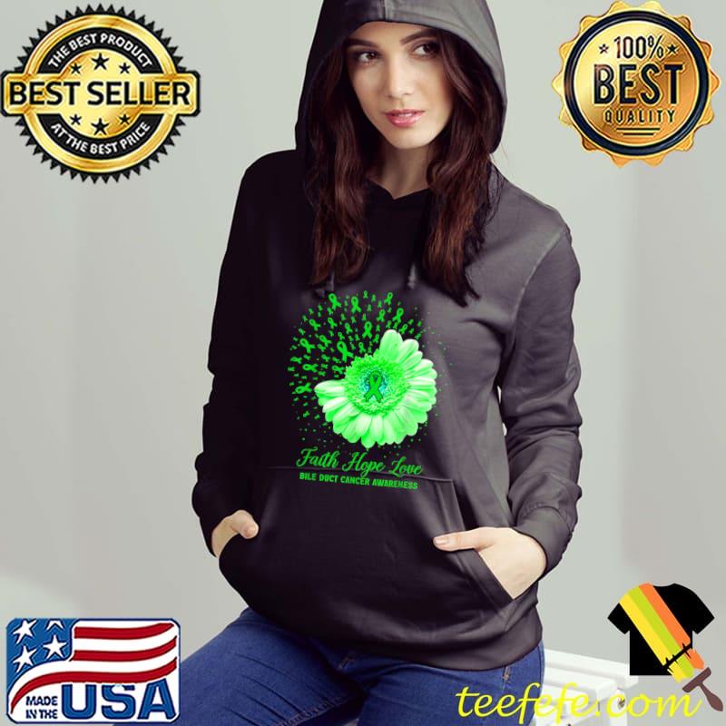 Nice Faith Hope Love Bile Duct Cancer Awareness Survivor Fighter T Shirt