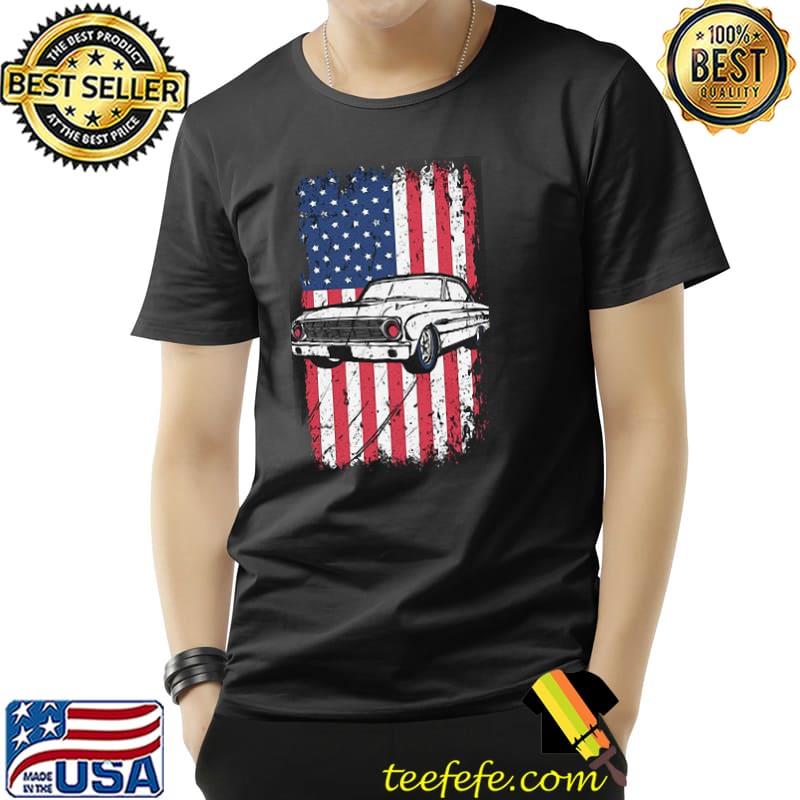 Nice Ford Falcon Patriotic Flag Muscle Car American Flag Shirt Unisex Nice Ford Falcon Patriotic Flag Muscle Car American Flag Shirt Unisex