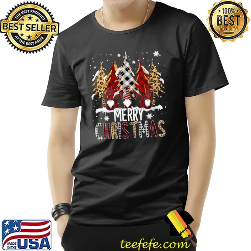 Nice Merry Christmas Leopard Plaid Xmas Tree Gnome T-Shirt Unisex Nice Merry Christmas Leopard Plaid Xmas Tree Gnome T-Shirt Unisex