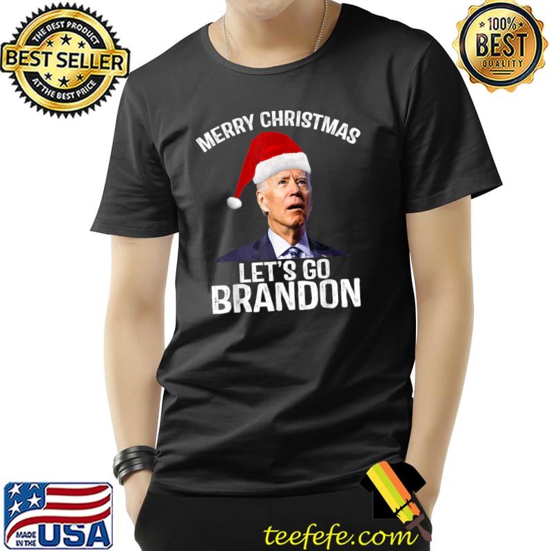Nice Merry Christmas Let's Go Brandon Santa Hat Funny Joe Biden T-Shirt Unisex Nice Merry Christmas Let's Go Brandon Santa Hat Funny Joe Biden T-Shirt Unisex