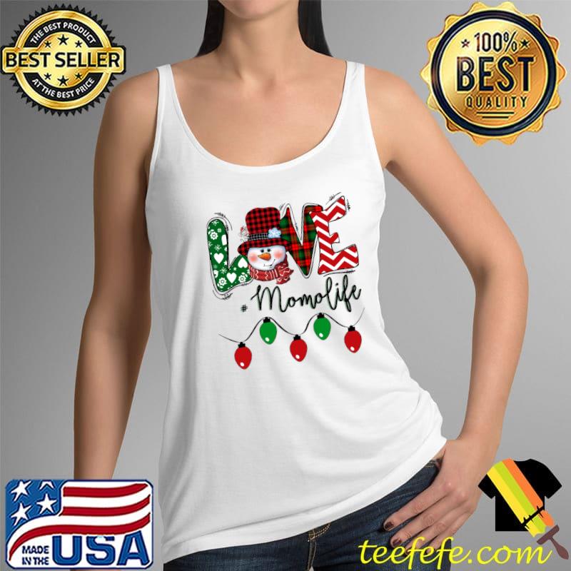 Nice Momo Snowman Love Momo Life Christmas Red Plaid T- Tank Top Nice Momo Snowman Love Momo Life Christmas Red Plaid T- Tank Top
