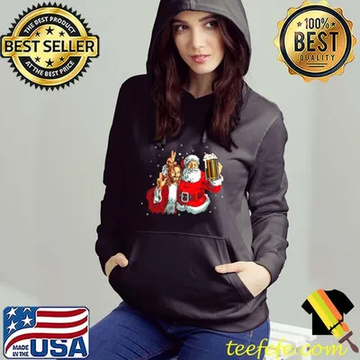 Nice Santa and Jesus Funny Christmas Beer Lover Drinking T-Shirt