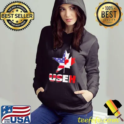 Nice Top US EH Canada American Flag Shirt