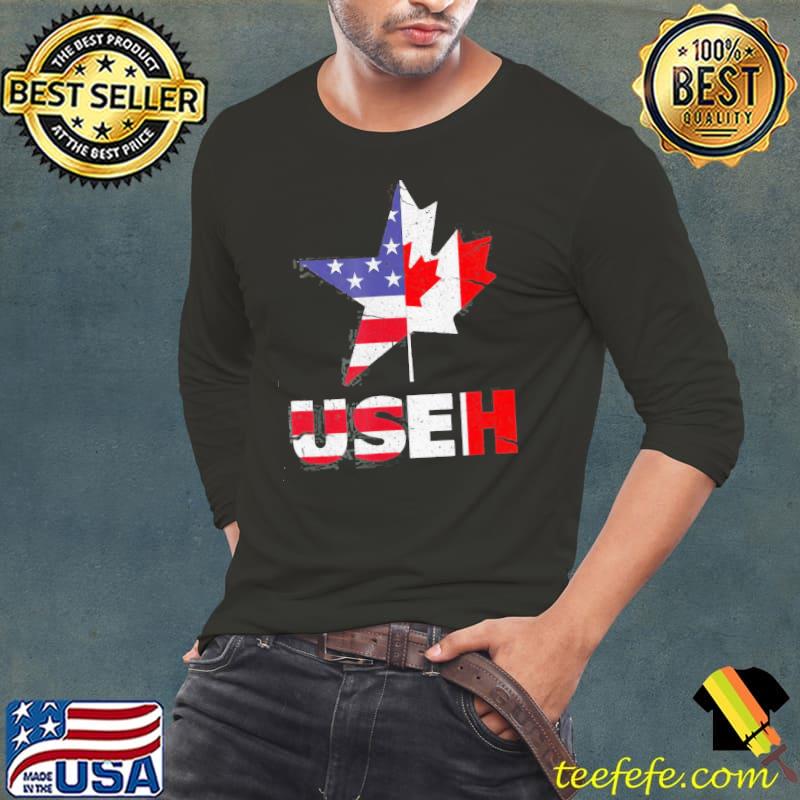 Nice Top US EH Canada American Flag Shirt Long Sleeve Tee Nice Top US EH Canada American Flag Shirt Long Sleeve Tee