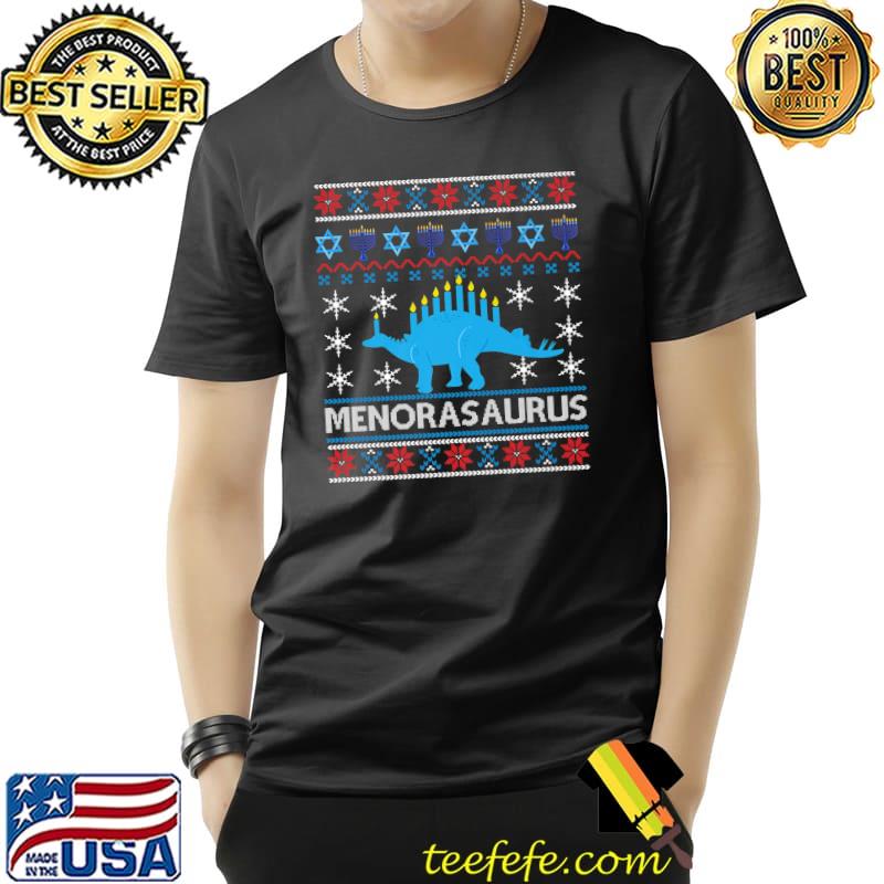 Nice Ugly Hanukkah Menorasaurus Jewish Dinosaur Funny Xmas Premium T-Shirt Unisex Nice Ugly Hanukkah Menorasaurus Jewish Dinosaur Funny Xmas Premium T-Shirt Unisex