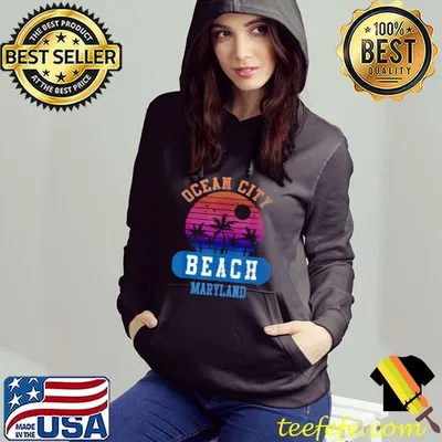 OCEAN CITY BEACH MARYLAND Retro Sunset Summer Vibe Aesthetic Shirt