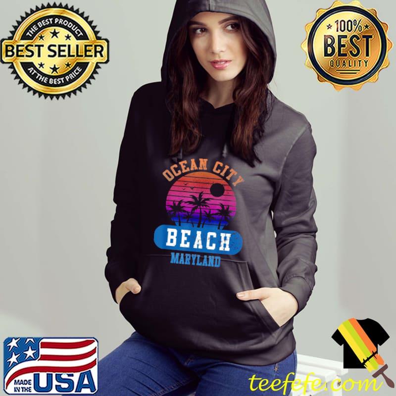 OCEAN CITY BEACH MARYLAND Retro Sunset Summer Vibe Aesthetic Shirt