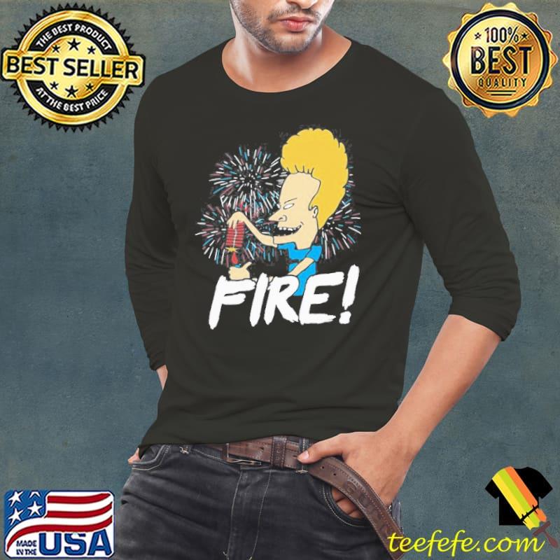 Official Beavis Fire Firework 4th Of July T- Long Sleeve Tee Official Beavis Fire Firework 4th Of July T- Long Sleeve Tee