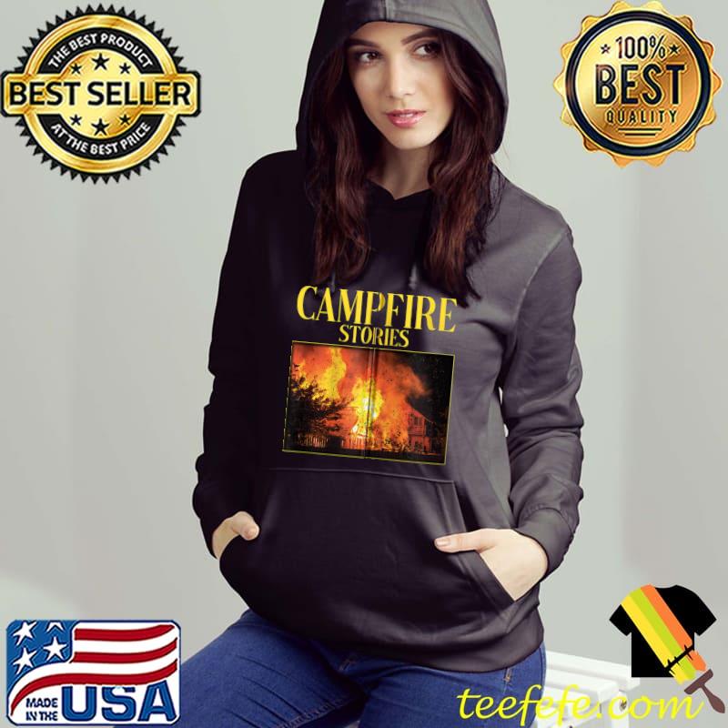 Official Campfire Stories Burning House Camping Camper Mountains T-shirt