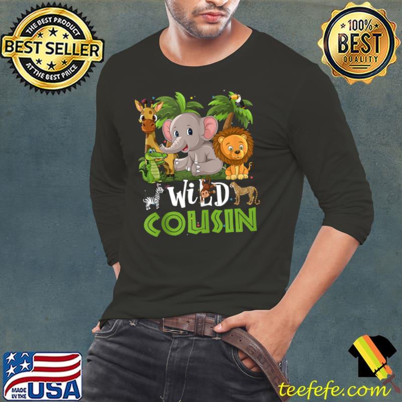 Official Cousin of the Wild Zoo Birthday Safari Jungle Animal T-Shirt Long Sleeve Tee Official Cousin of the Wild Zoo Birthday Safari Jungle Animal T-Shirt Long Sleeve Tee