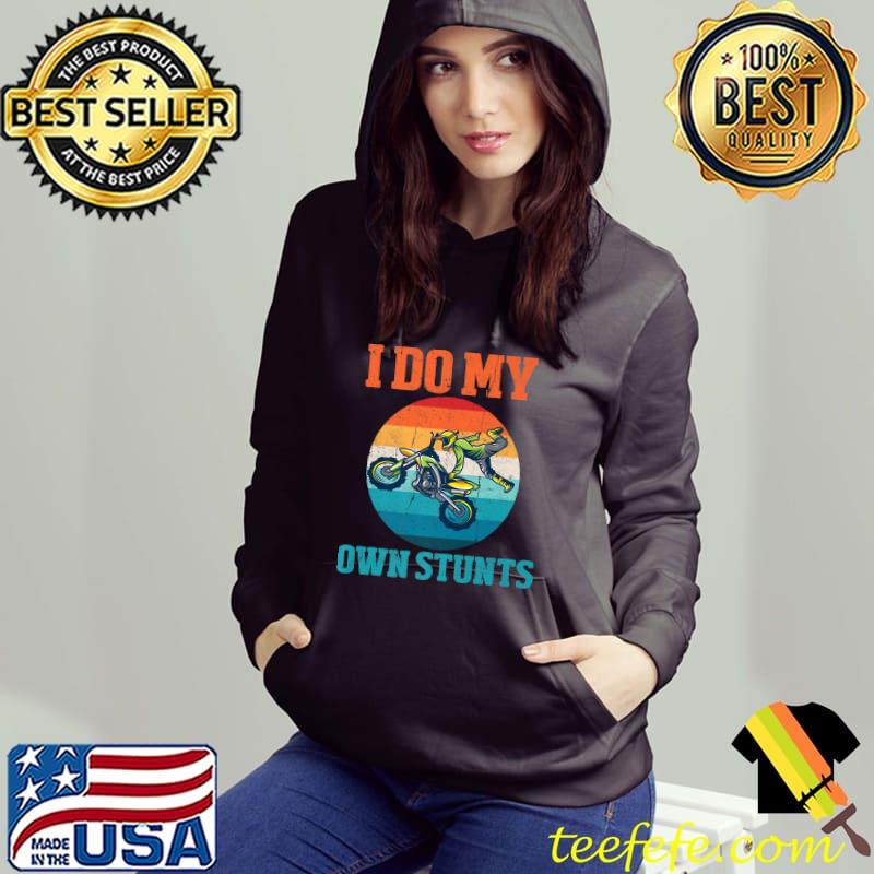 Official I Do My Own Stunts Retro Motocross Dirt Bike Boys Mens Premium T-Shirt