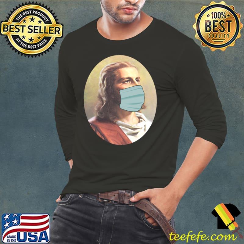 Official Jesus Face Mask - WWJD in 2020 2021 Pro Vaccine Pro Mask T-Shirt Long Sleeve Tee Official Jesus Face Mask - WWJD in 2020 2021 Pro Vaccine Pro Mask T-Shirt Long Sleeve Tee