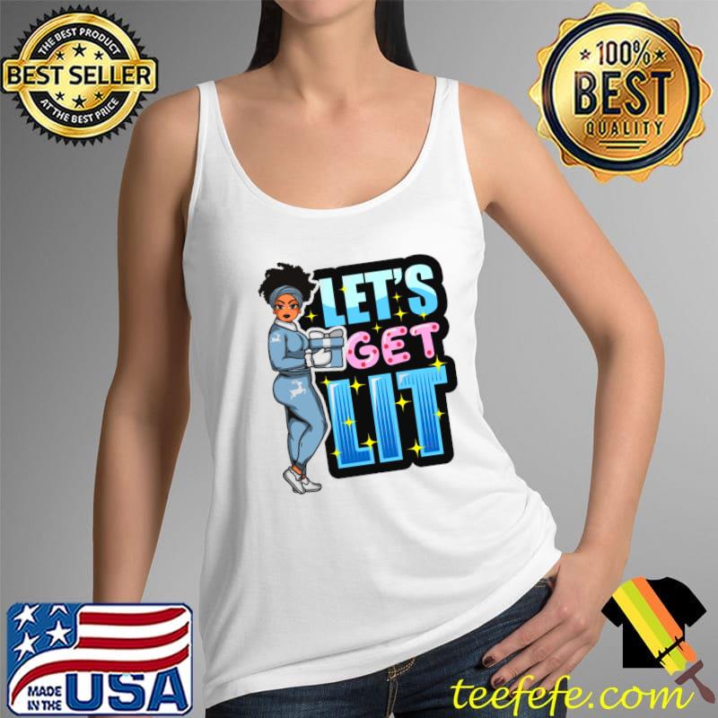 Official Let's Get Lit Black Women Christmas Pajama Melanin Winter T- Tank Top Official Let's Get Lit Black Women Christmas Pajama Melanin Winter T- Tank Top