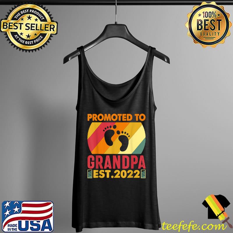 Official Mens Promoted To Grandpa Est. 2022 Retro Vintage T Shirt Tank Top Official Mens Promoted To Grandpa Est. 2022 Retro Vintage T Shirt Tank Top