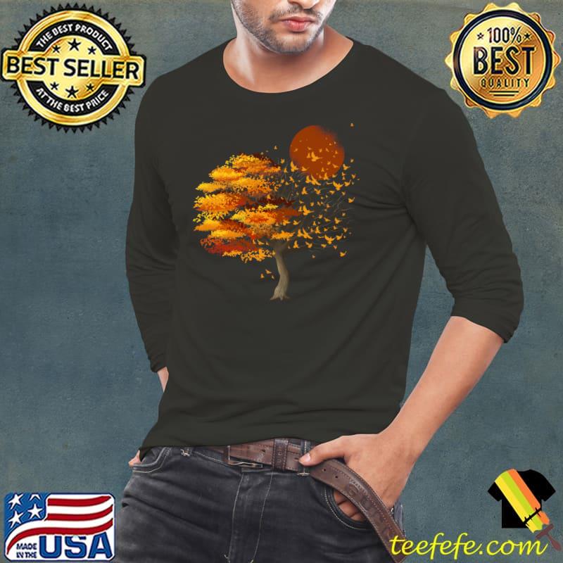 Official Nature Wildlife Full Moon Tree Flock Of Birds Outdoor Forest T- Long Sleeve Tee Official Nature Wildlife Full Moon Tree Flock Of Birds Outdoor Forest T- Long Sleeve Tee