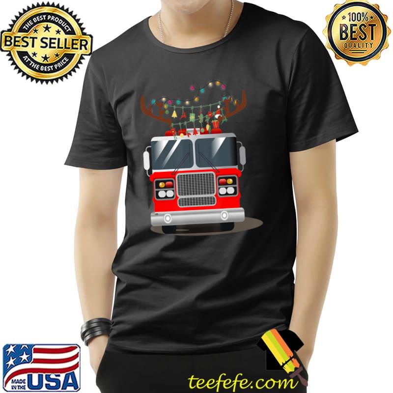 Official Reindeer Fire Truck Funny Merry Christmas Firefighter Xmas T- Unisex Official Reindeer Fire Truck Funny Merry Christmas Firefighter Xmas T- Unisex