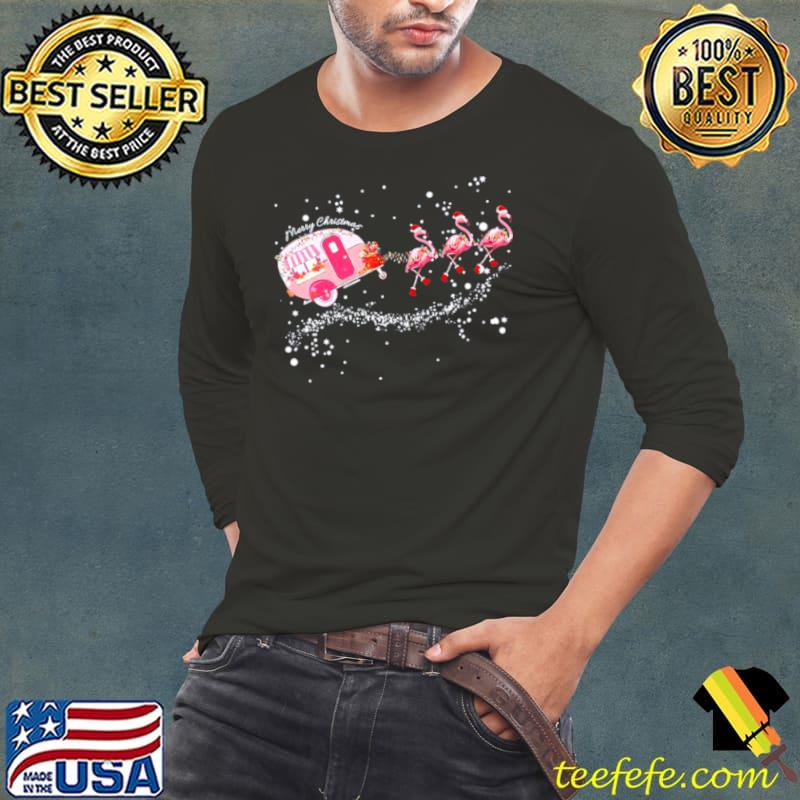 Official Santa Flamingos Reindeers Merry Christmas Long Sleeve Tee Official Santa Flamingos Reindeers Merry Christmas Long Sleeve Tee