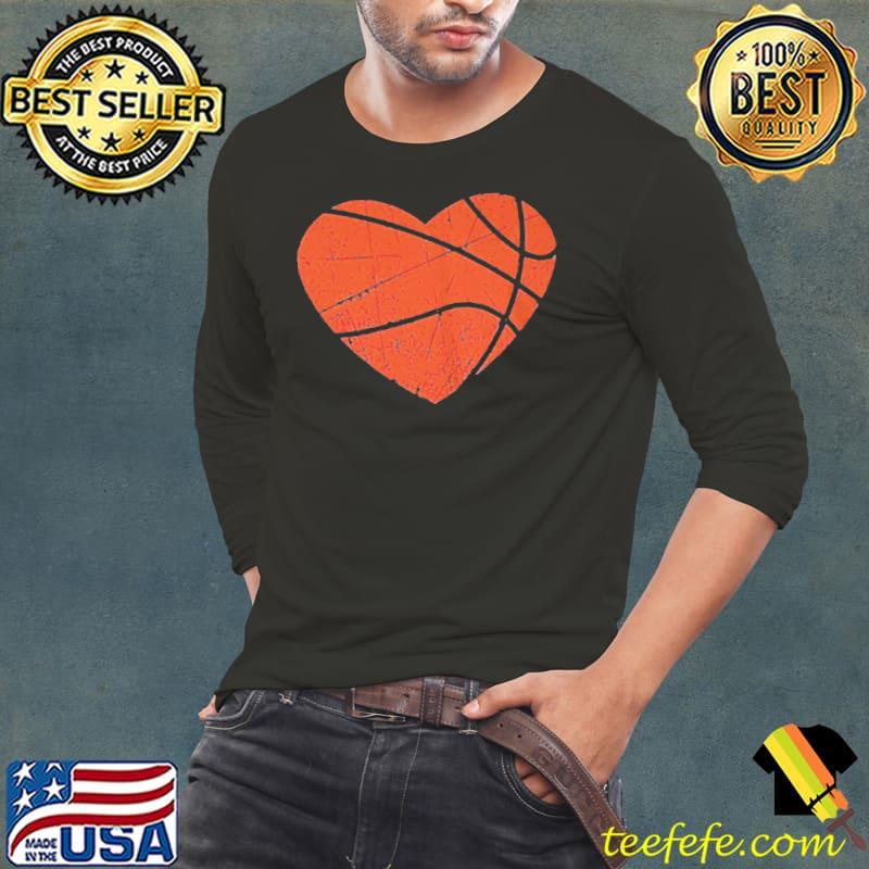 Official Valentines day basketball heart cute retro vintage grunge Long Sleeve Tee Official Valentines day basketball heart cute retro vintage grunge Long Sleeve Tee
