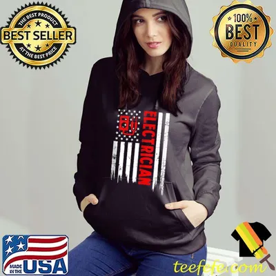 Official Vintage Distressed Patriotic Electrician American USA Flag T-shirt