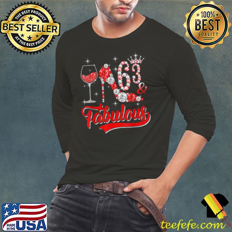 Original 63 and Fabulous 63 Years Old Birthday Diamond Crown Shoes T Shirt Long Sleeve Tee Original 63 and Fabulous 63 Years Old Birthday Diamond Crown Shoes T Shirt Long Sleeve Tee