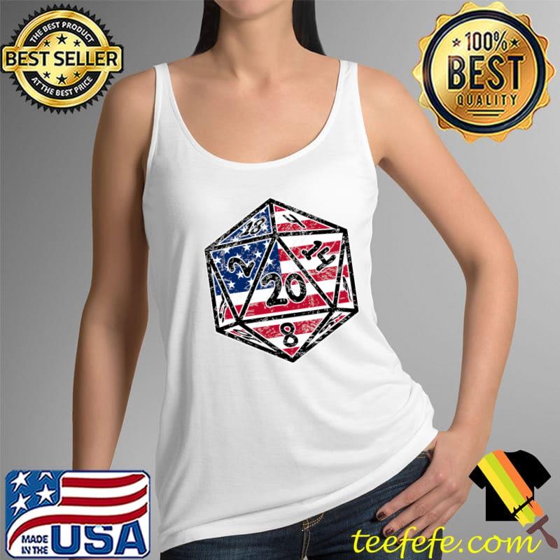 Original American Dice USA vintage flag 20 side dice gamer roleplay T- Tank Top Original American Dice USA vintage flag 20 side dice gamer roleplay T- Tank Top