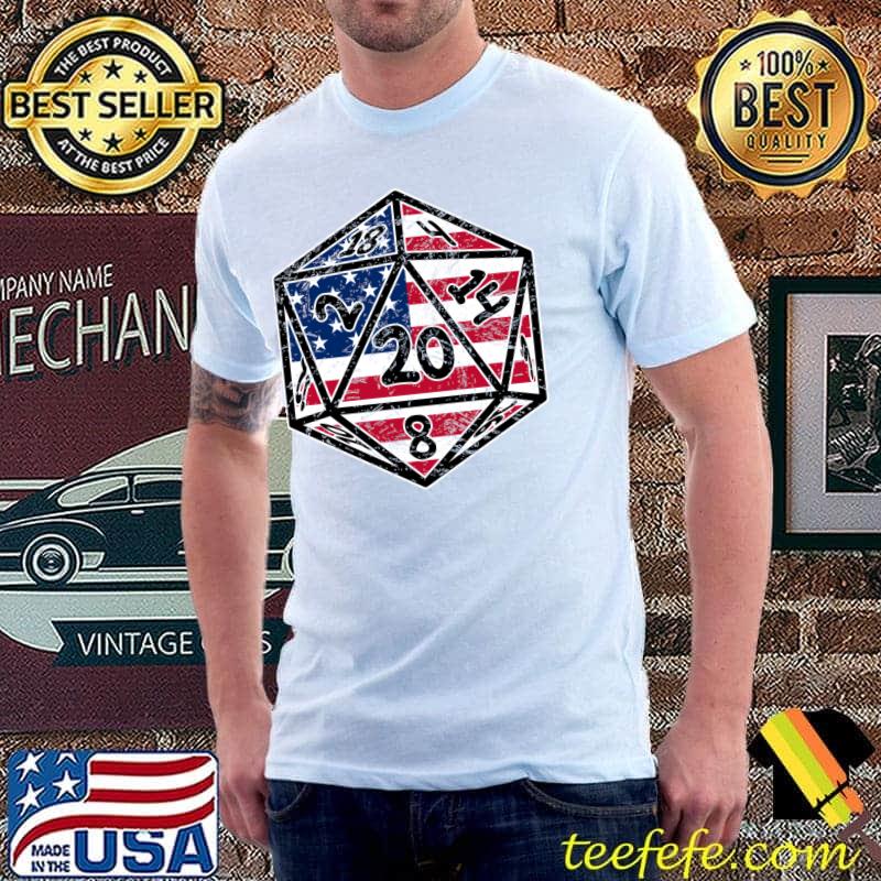 Original American Dice USA vintage flag 20 side dice gamer roleplay T- Unisex Original American Dice USA vintage flag 20 side dice gamer roleplay T- Unisex