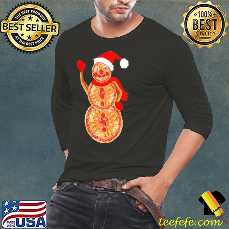 Original Christmas Pizza Snowman Long Sleeve Tee Original Christmas Pizza Snowman Long Sleeve Tee