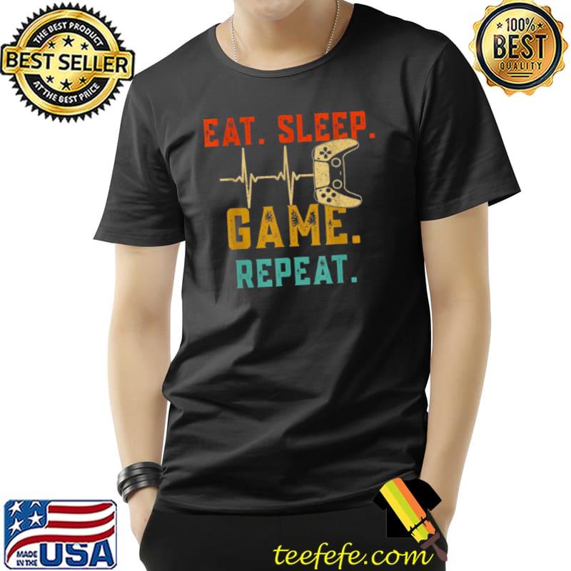 Original Eat Sleep Game Repeat Gamer Heartbeat Gaming Boys Shirt Unisex Original Eat Sleep Game Repeat Gamer Heartbeat Gaming Boys Shirt Unisex