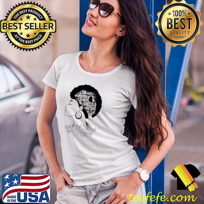 Original Just A Girl Who Loves Books Afro African Woman Floral T- Ladies Tee Original Just A Girl Who Loves Books Afro African Woman Floral T- Ladies Tee