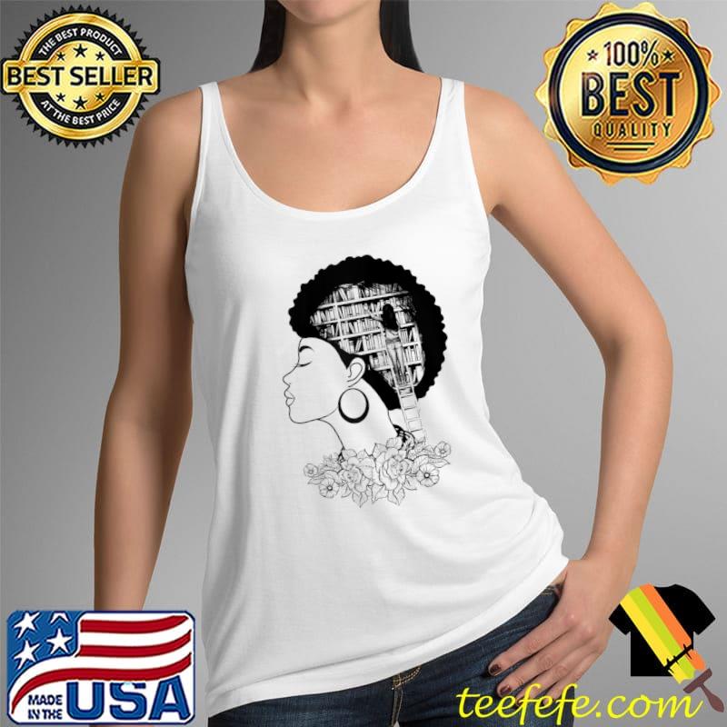 Original Just A Girl Who Loves Books Afro African Woman Floral T- Tank Top Original Just A Girl Who Loves Books Afro African Woman Floral T- Tank Top
