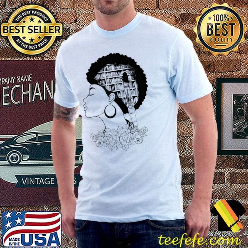 Original Just A Girl Who Loves Books Afro African Woman Floral T- Unisex Original Just A Girl Who Loves Books Afro African Woman Floral T- Unisex
