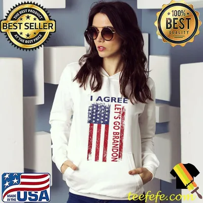 Original Lets Go Bransdon I Agree Joe Biden Us Flag T-Shirt